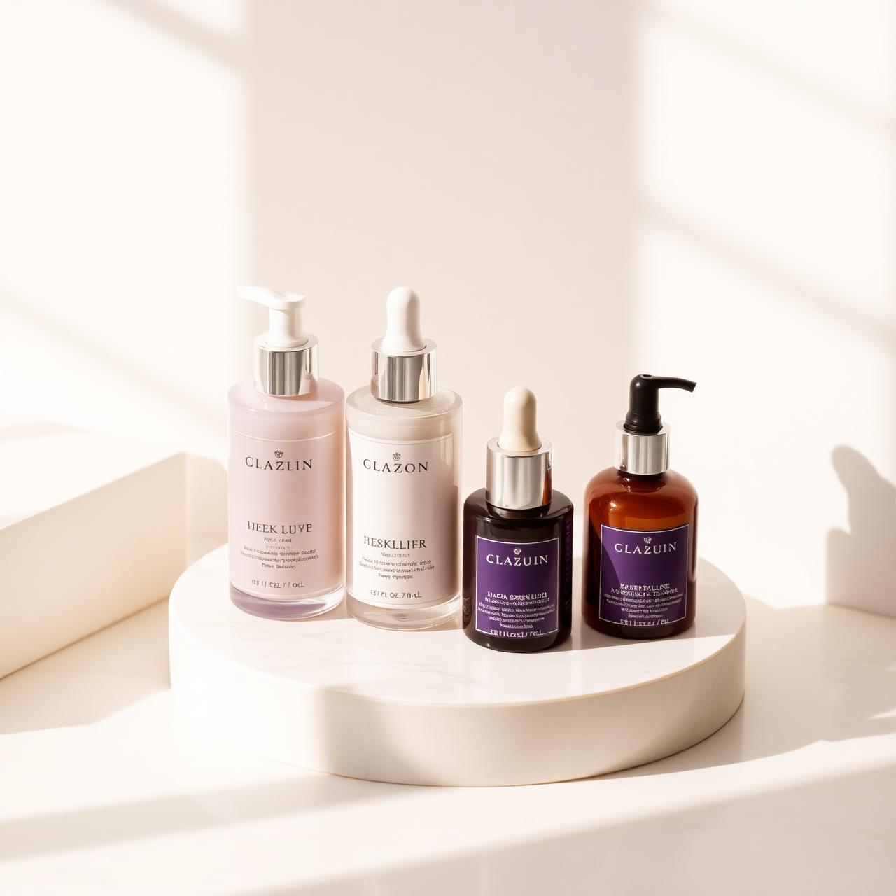 Selección de productos profesionales de cuidado facial y capilar